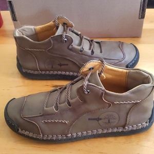 Men's Shoes Faux Leather Casual Lace Up  Outdoor High Top Sneakers sz 44